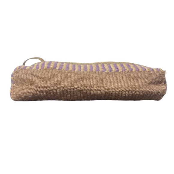 Vintage Boho Aztec Pattern Jute Woven Rope Tote with Leather Straps - Picture 6 of 10